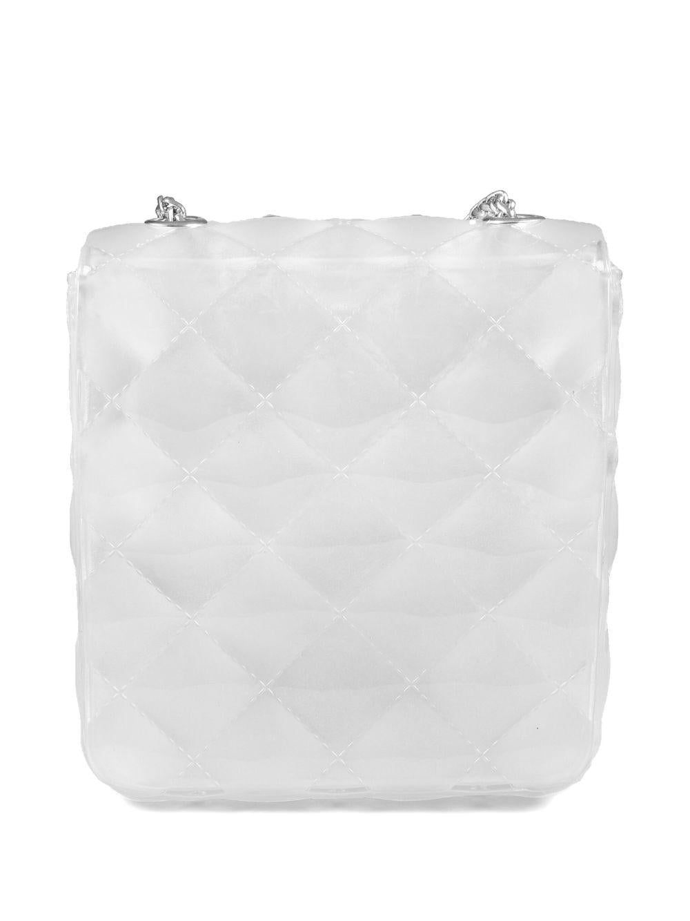 Borsa bianca a tracolla con strass
