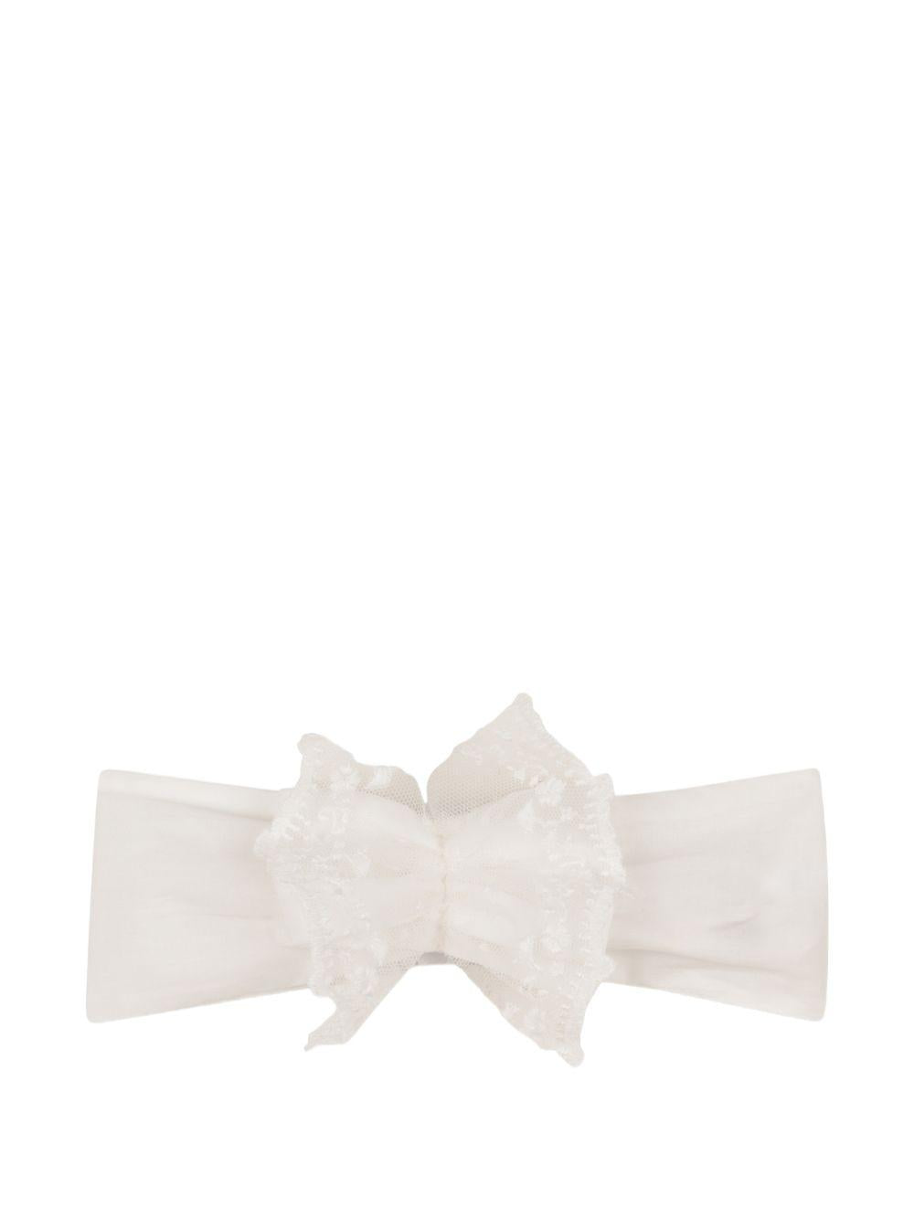 Set tutina e fascia con pizzo panna C20928 117 CHLOE KIDS