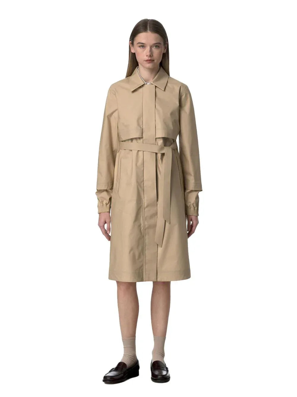 Trench jesy 3l poplin beige rope - Preludio Moda