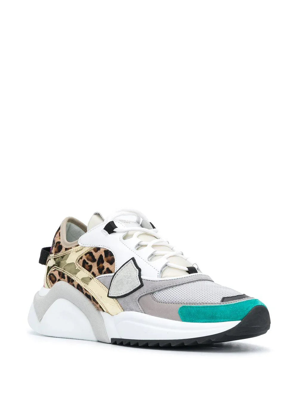 Sneakers runner bianca con fantasia animalier - Preludio Moda