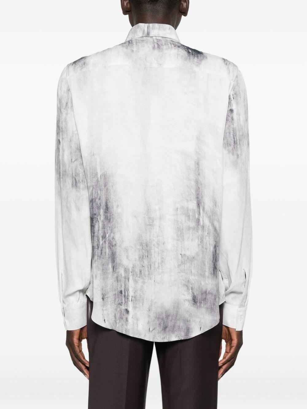 Camicia grigia con stampa sfumata e colletto classico 5C0310A093 J4R1 PATRIZIA PEPE