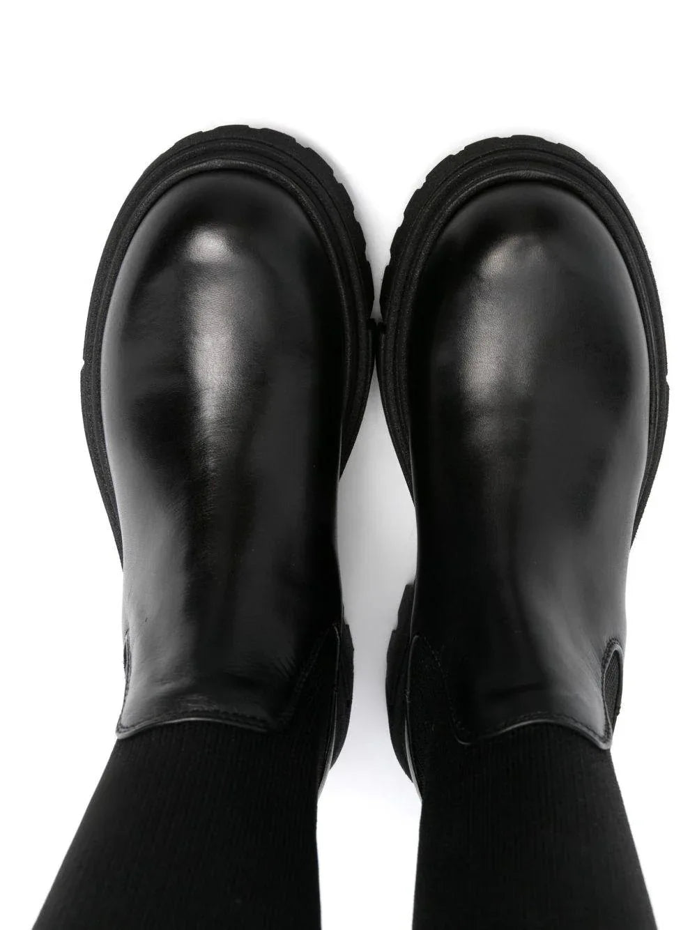 Stivali con Punta Tonda e Suola in Gomma - Preludio Moda