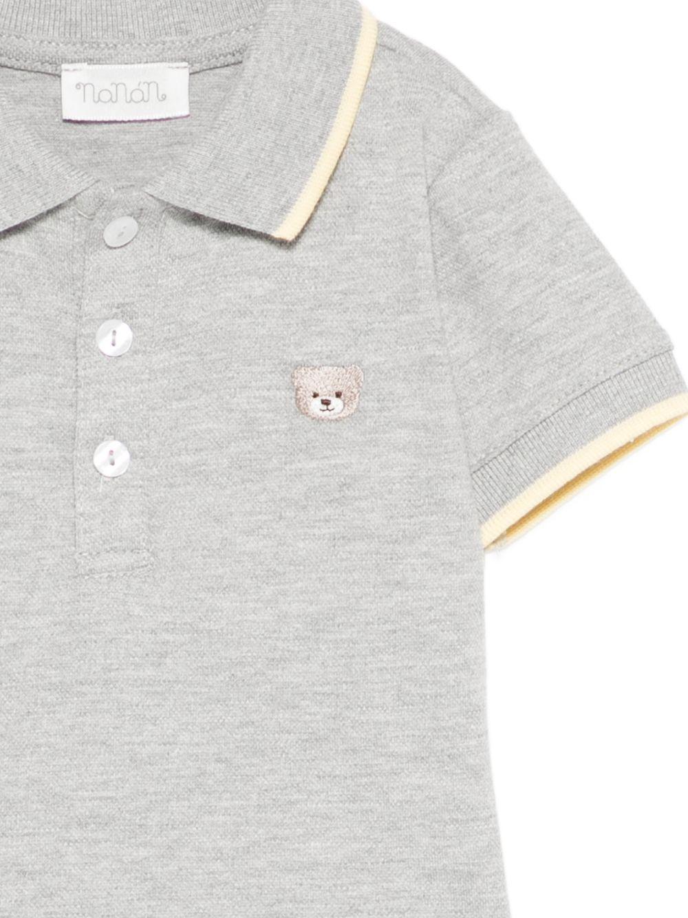 Polo in cotone con colletto a contrasto E26175 GRIGIO NANAN KIDS