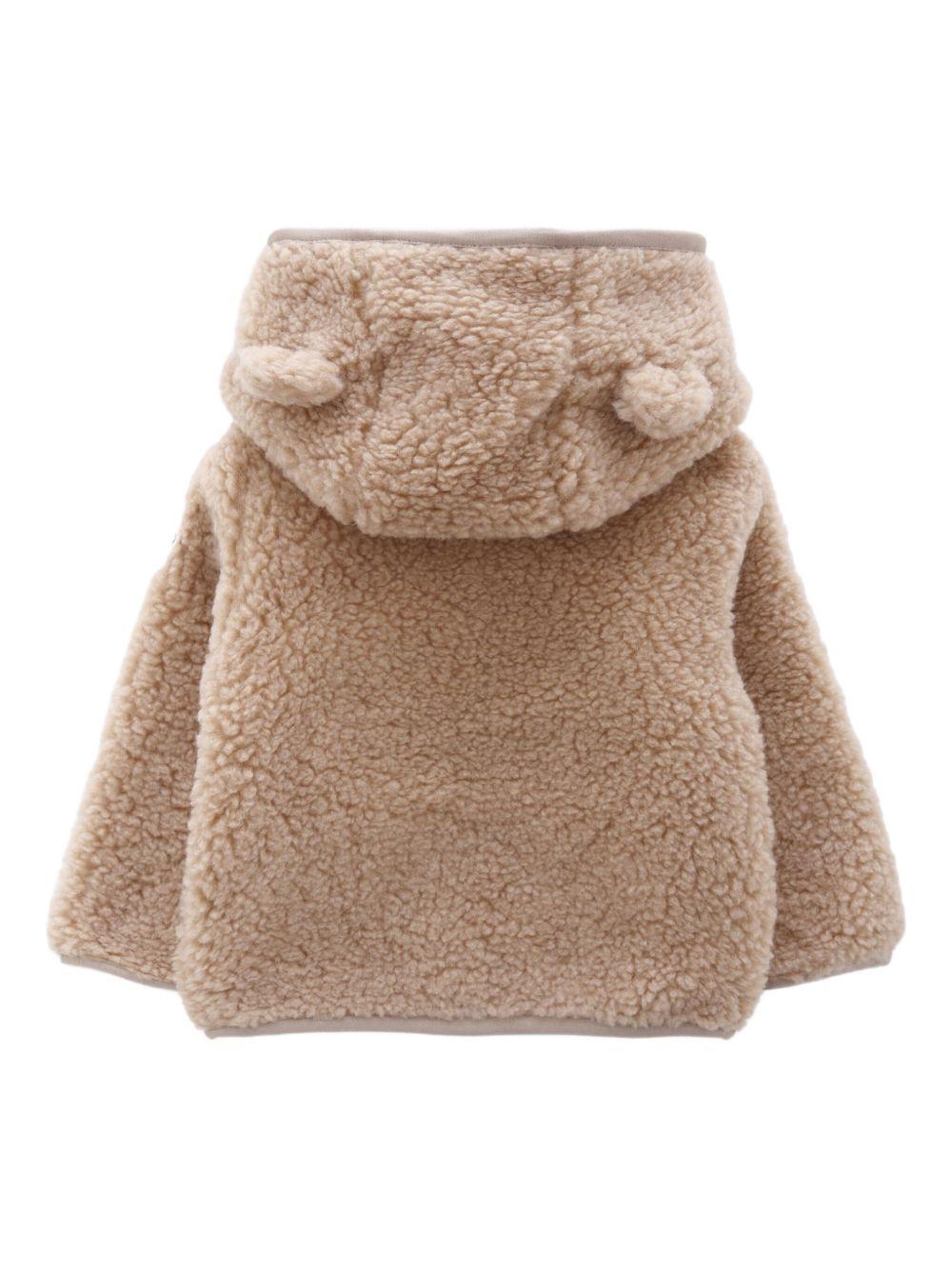 Felpa in pile effetto teddy con cappuccio e orecchie da orsacchiotto K29518G0000189A3X 239 MONCLER KIDS