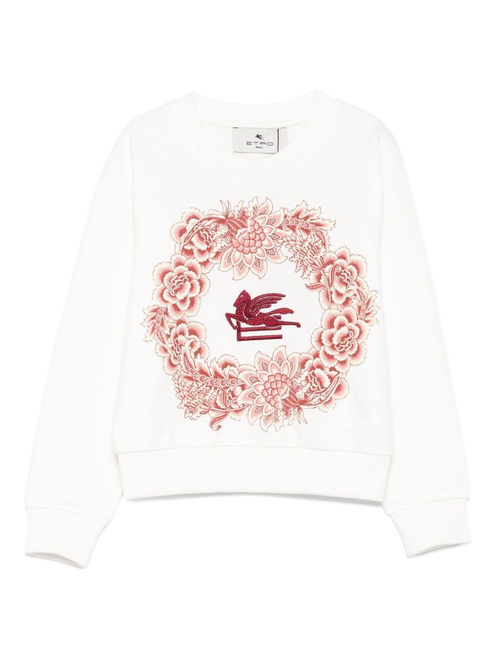 Felpa Pegasus con Decorazione a Fiori GX4A00Z3183 101RS ETRO KIDS