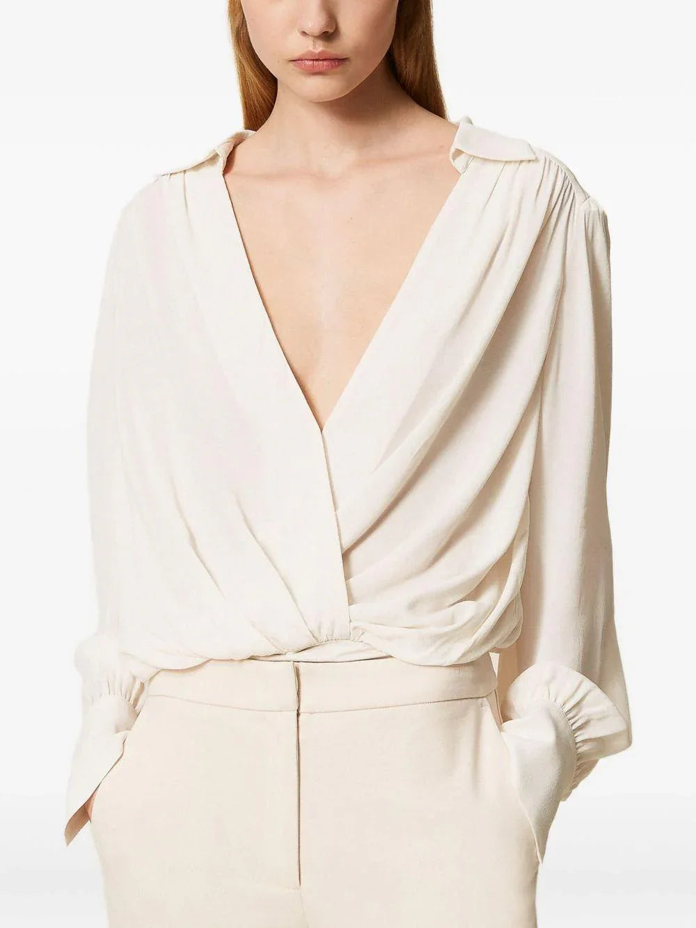 Blusa Donna Bianca a Portafoglio - Preludio Moda