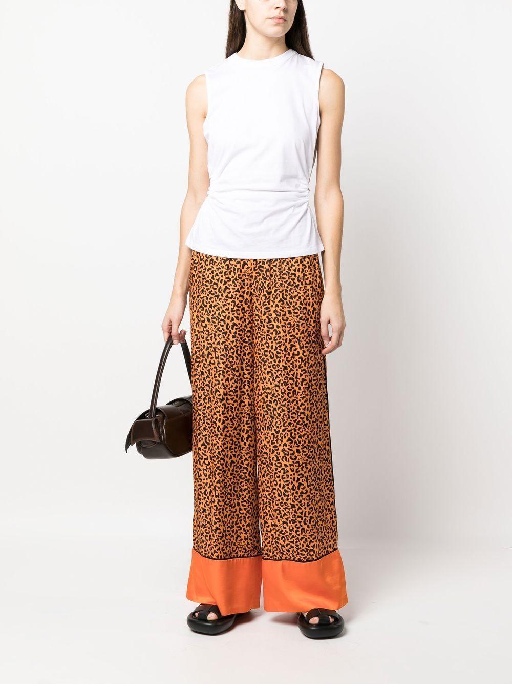 Pantalone a gamba ampia maculato arancione - Preludio Moda