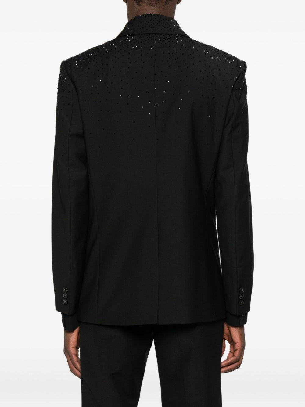 Blazer nero con strass e chiusura a bottoni 5S0743A685 K102 PATRIZIA PEPE