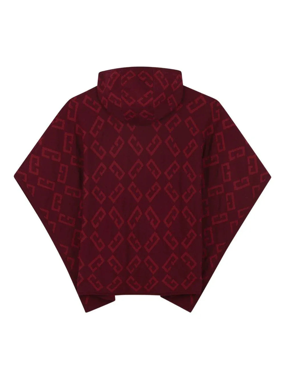 Poncho con Cappuccio e Monogramma Jacquard - Preludio Moda