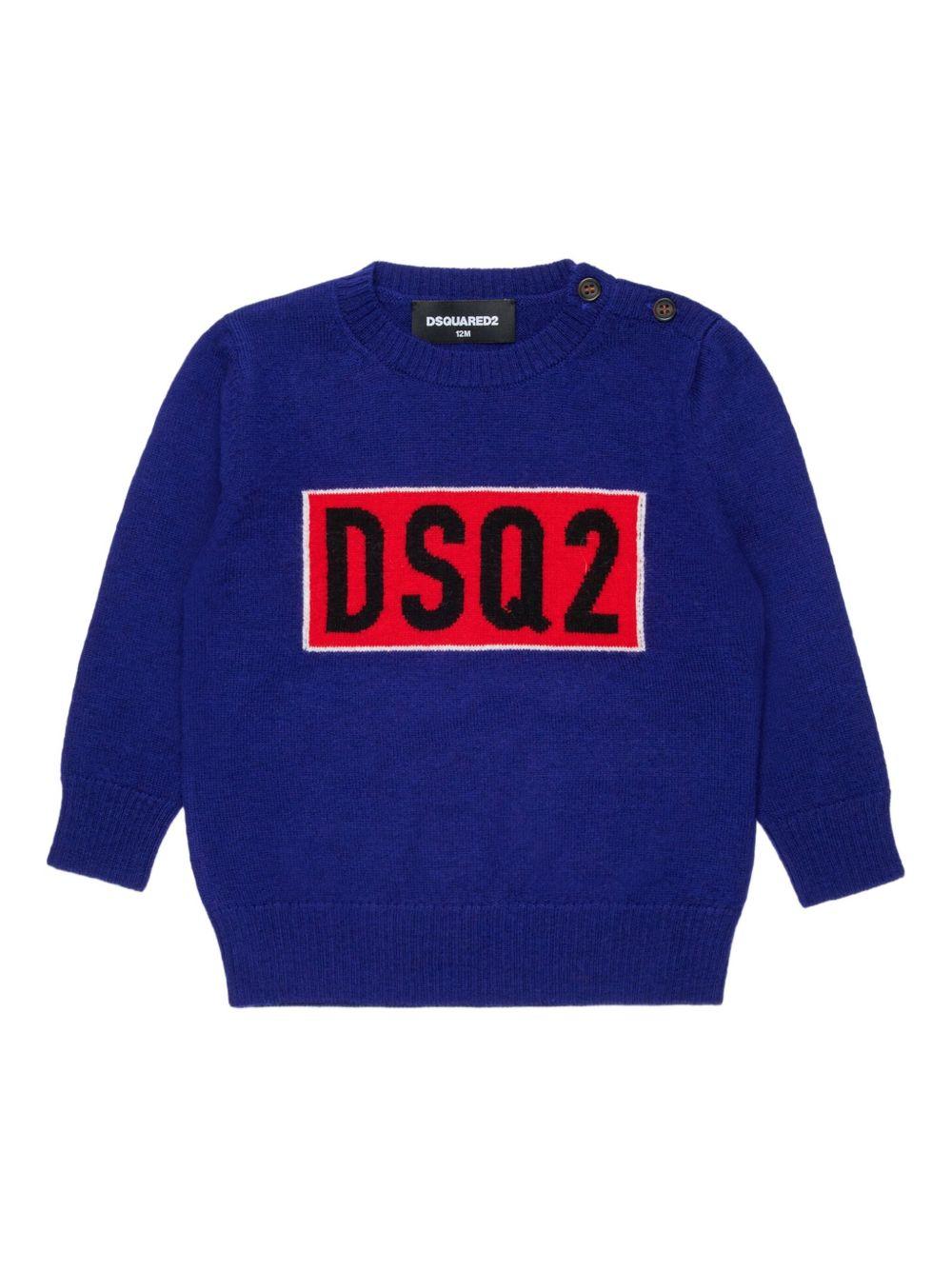 Maglione in Lana con Logo Intarsiato DQ3109D0AFF DQ861 DSQUARED KIDS