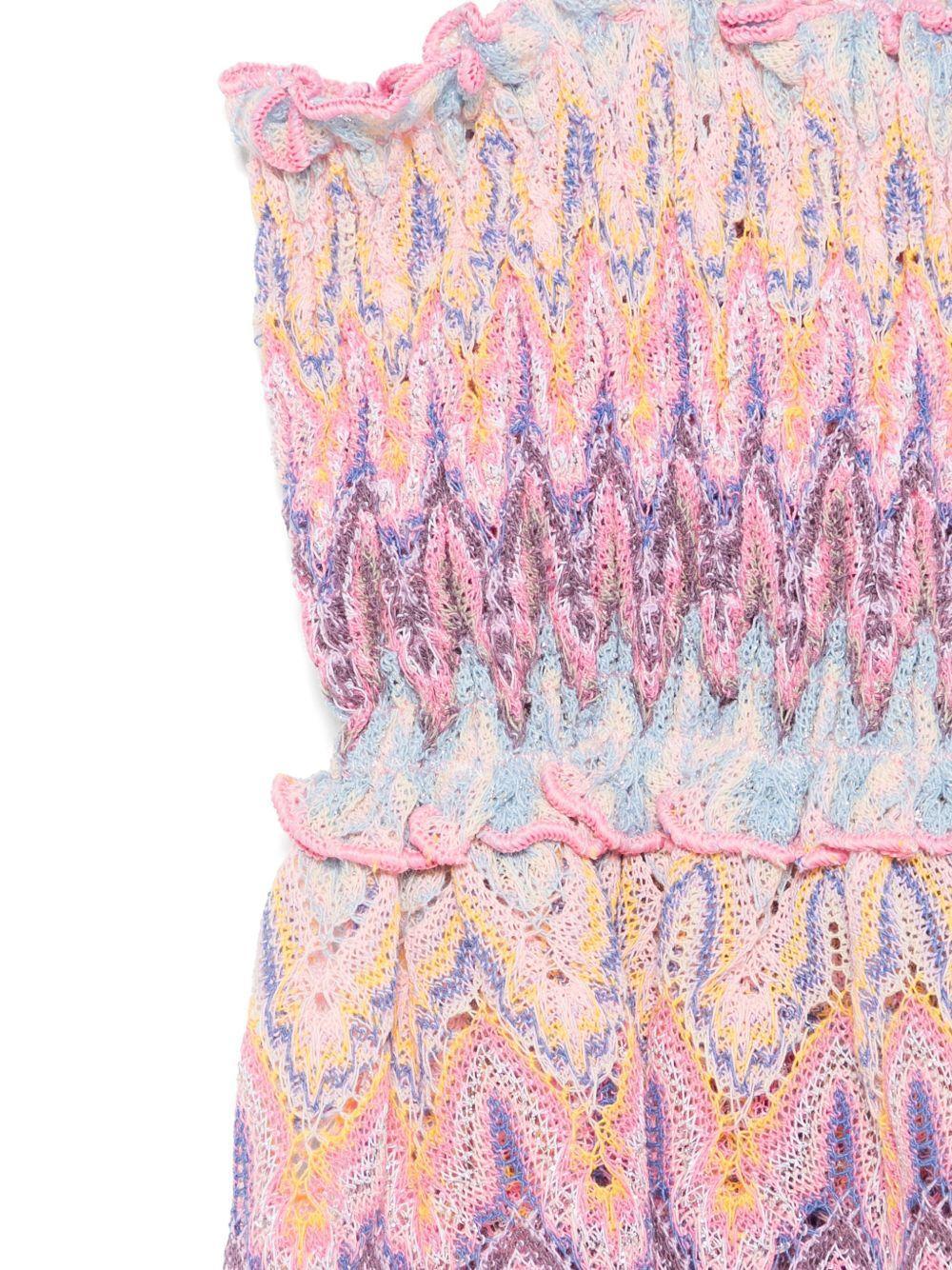 Copricostume irmine in maglia traforata rosa - Preludio Moda