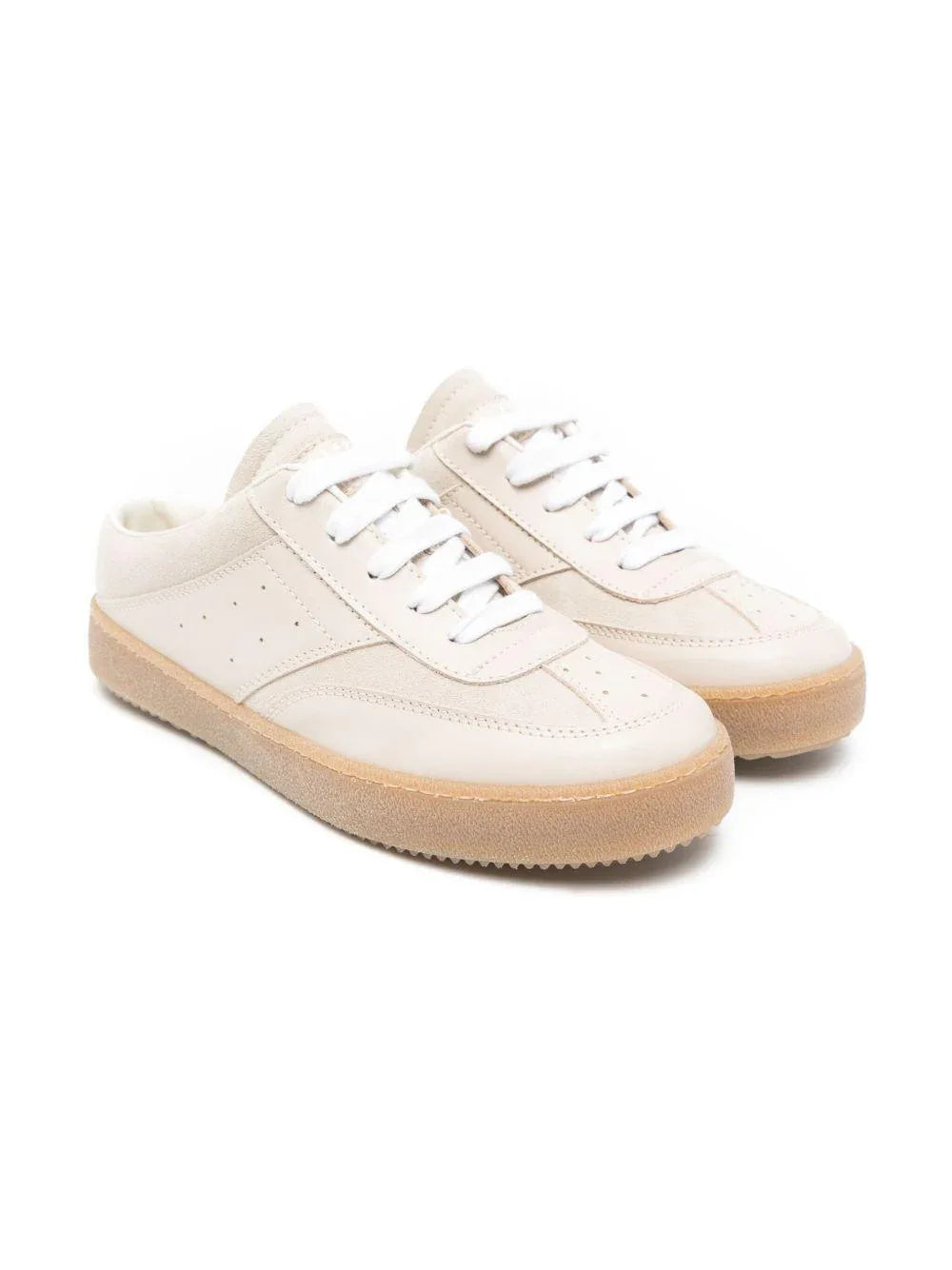 Sneakers biege linguetta logo numerico - Preludio Moda