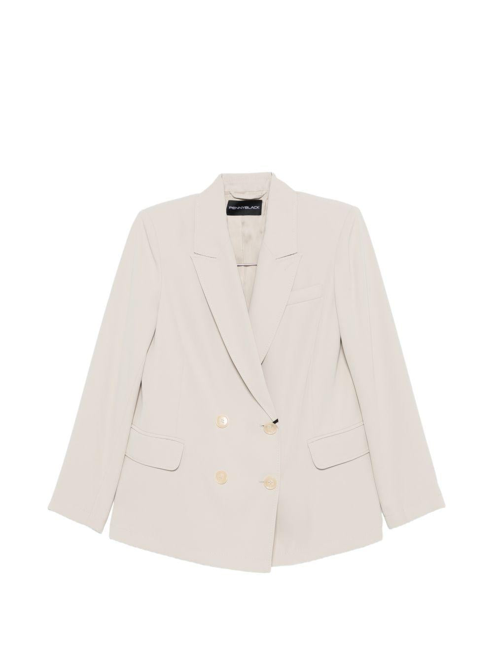 Blazer doppiopetto con revers a lancia 2611041043200 001 PENNY BLACK