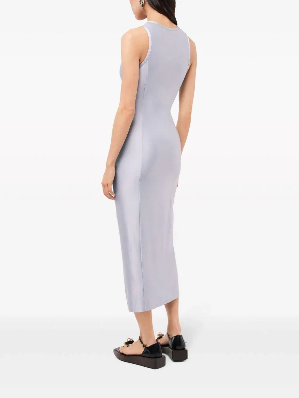 Abito midi celeste polvere smanicato - Preludio Moda