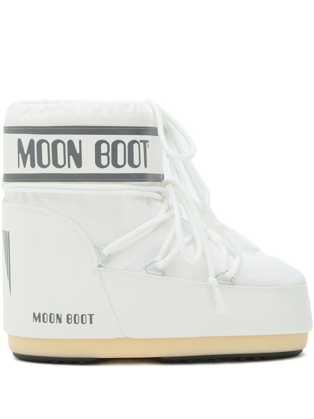 Moon Boot Kids Stivali con lacci con logo Icon Low White 80D1409340 A009 MOON BOOT