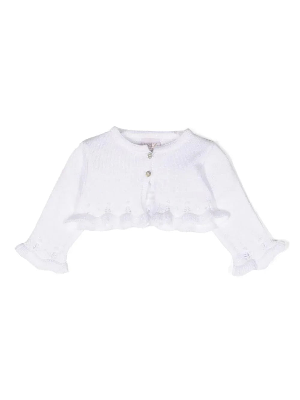 Cardigan Iris neonata cropped bianco - Preludio Moda
