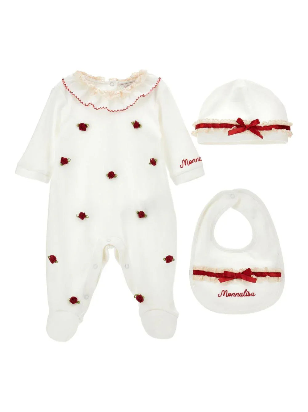 Set Neonato con Applicazione a Fiori - Preludio Moda