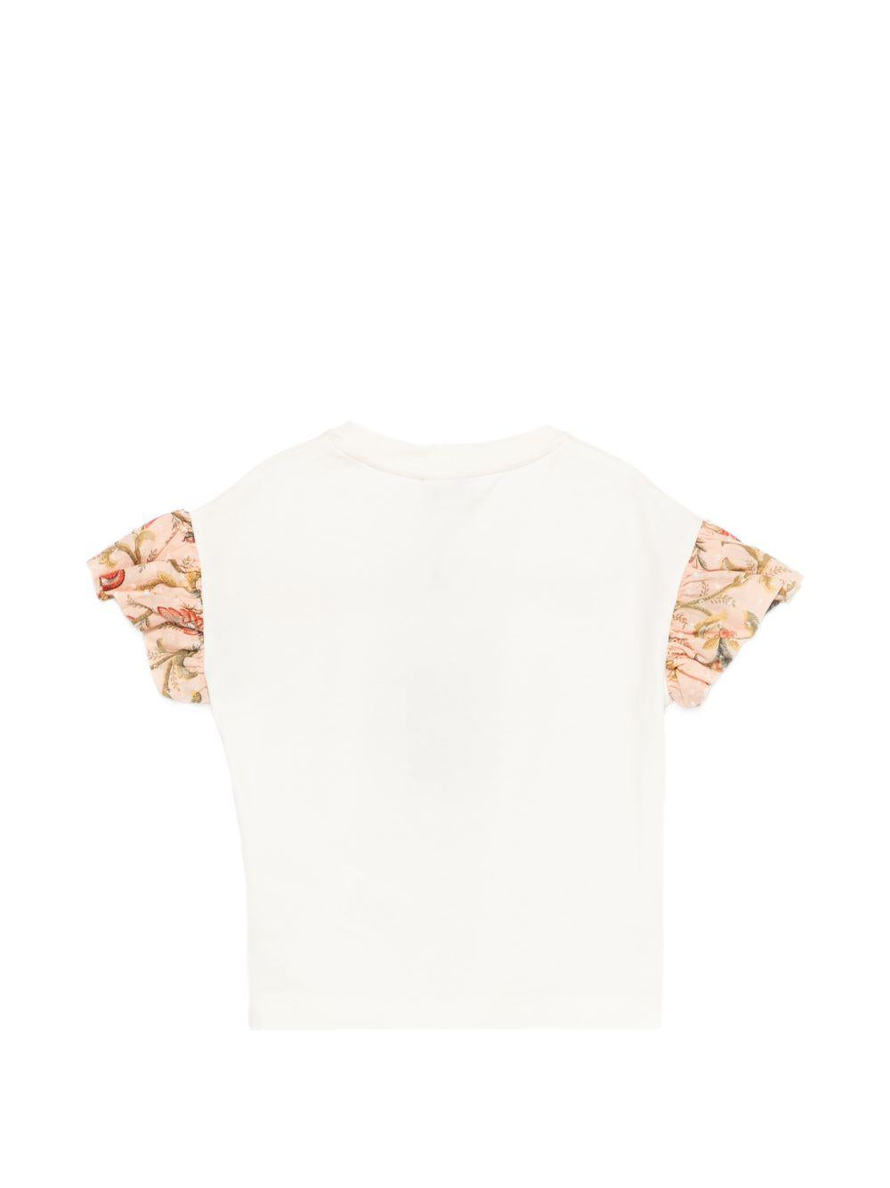 T-shirt con maniche arricciate e stampa floreale GY8A51Z3672 105 ETRO KIDS