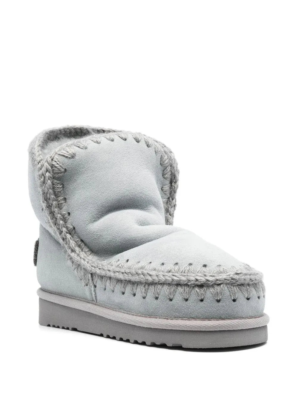 Stivaletti grigio chiaro con cuciture decorative - Preludio Moda