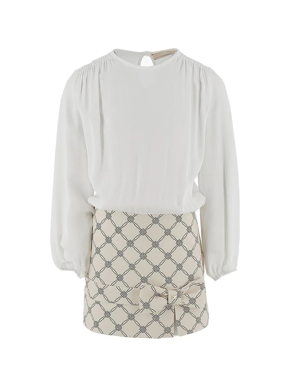 Abito avorio con blusa e gonna logata - Preludio Moda