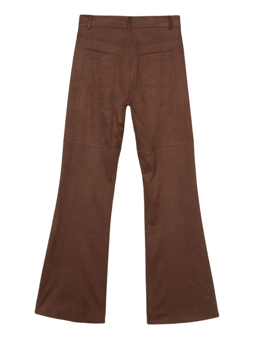 Pantalone marrone in pelle scamosciata - Preludio Moda