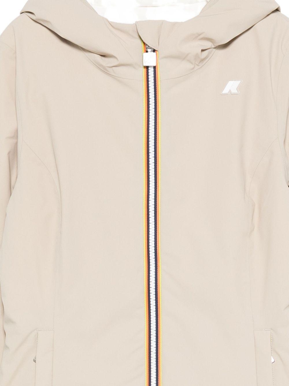 Giacca Lily beige/bianco con zip e cappuccio K6128TW BBA K-WAY