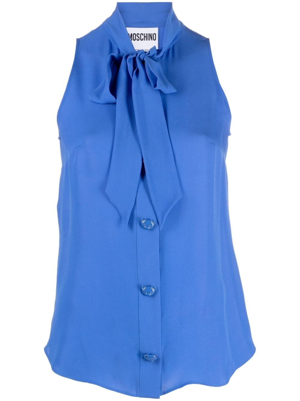 Camicia bluette bottoni teddy seta A0207 0537 BLUETTE MOSCHINO COUT