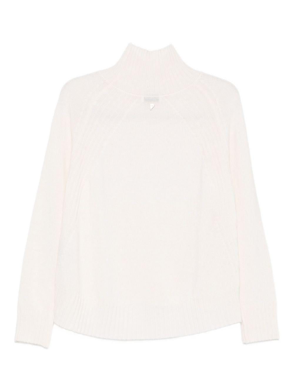 Maglione bianco a collo alto in maglia fine DT382M00967002DDD 002 DONDUP