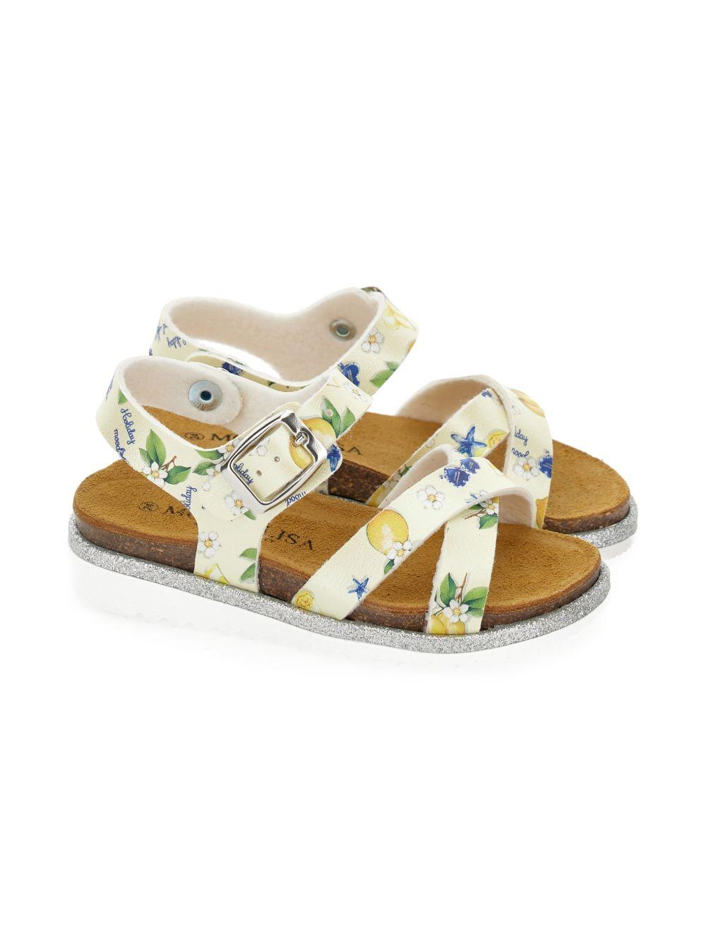 Sandali con fibbia stampa floreale 8CG0087702 0014 MONNALISA KIDS