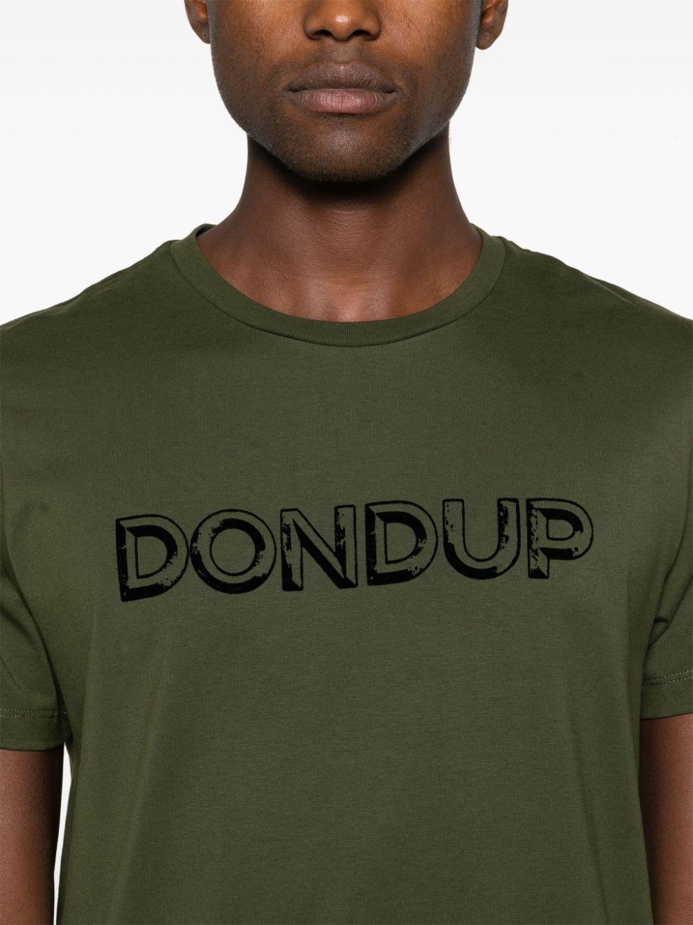 T-shirt logo stampa verde militare US198JF0309UHY6 633 DONDUP