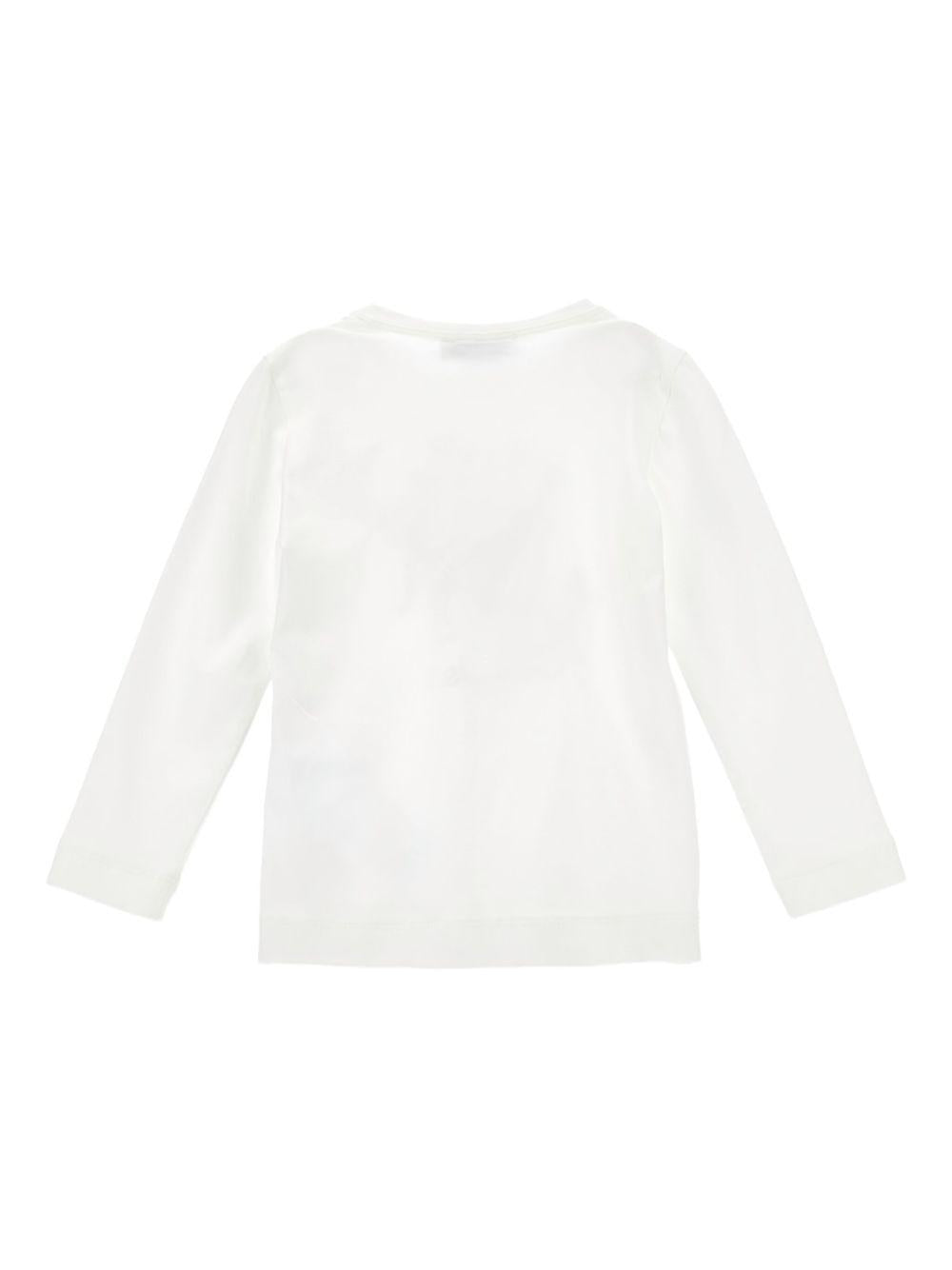 T-shirt Bianca Maniche Lunghe con Stampa Teddy Bear 19F6126003 0001 MONNALISA KIDS