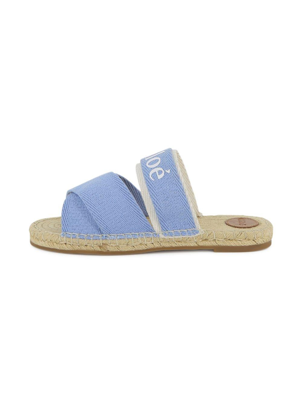 Sandali espadrillas in tessuto con logo C20885 Z10 CHLOE KIDS