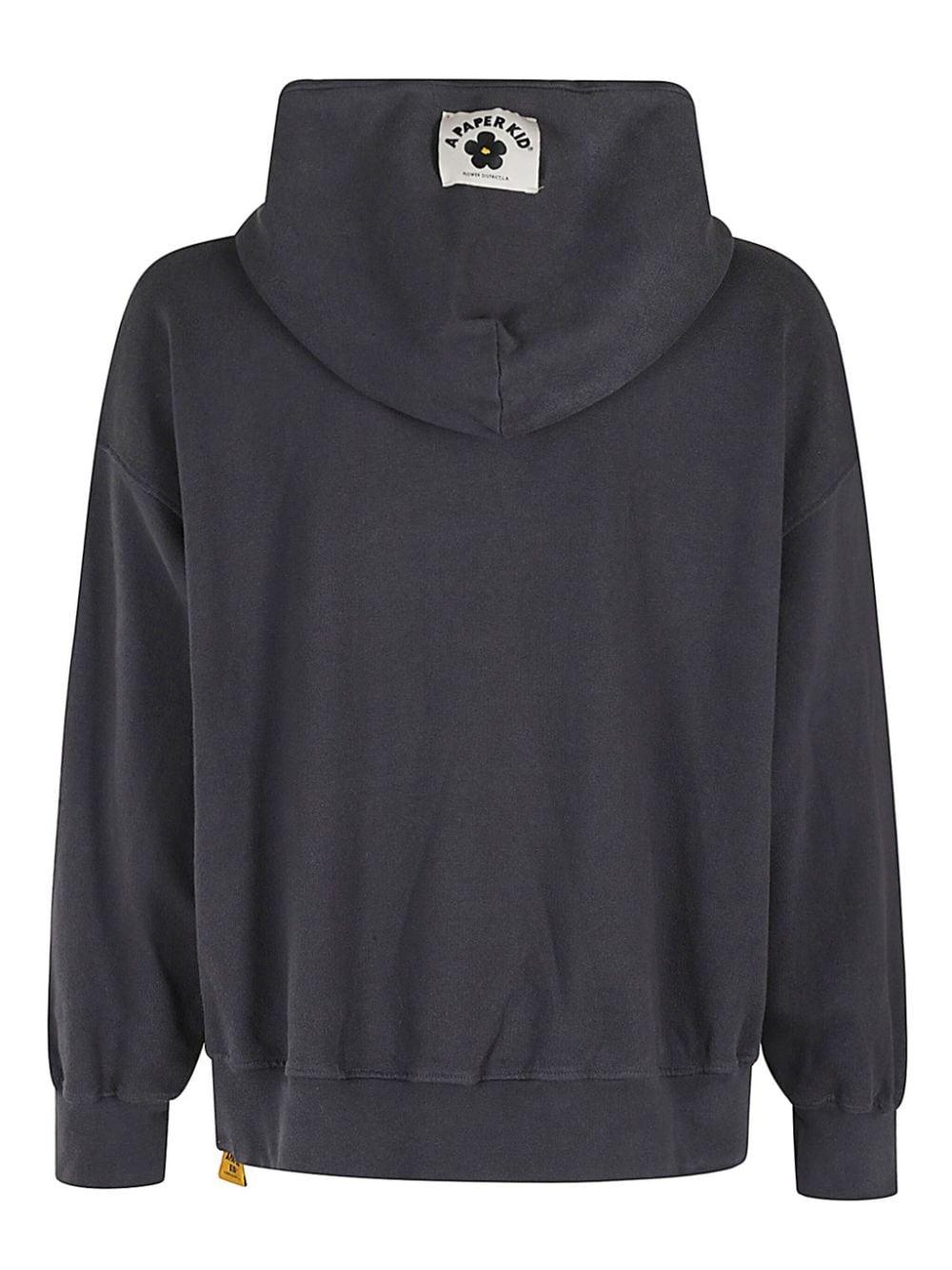 Felpa nera mini logo petto F4PKUAHS028 PK004 A PAPER KID