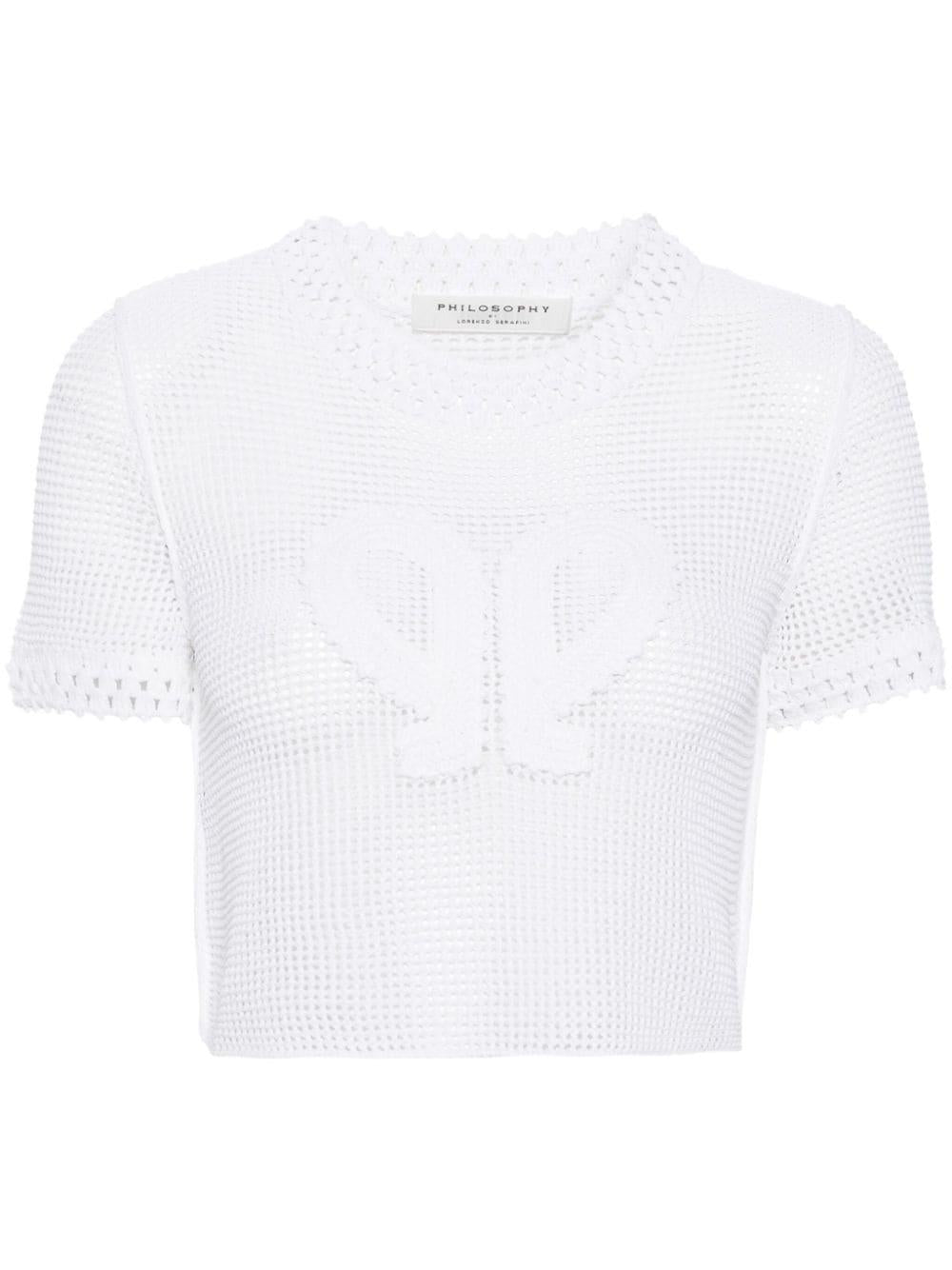 Maglia bianca in rete <BR/> A09040701 0001 PHILOSOPHY DONNA