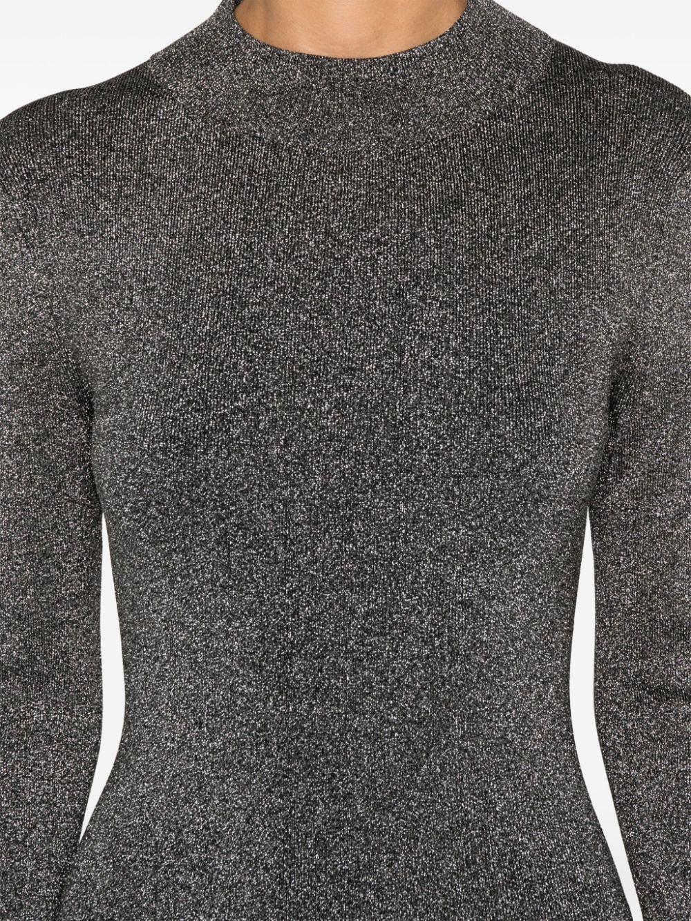 Abito midi effetto lamè argento - Preludio Moda