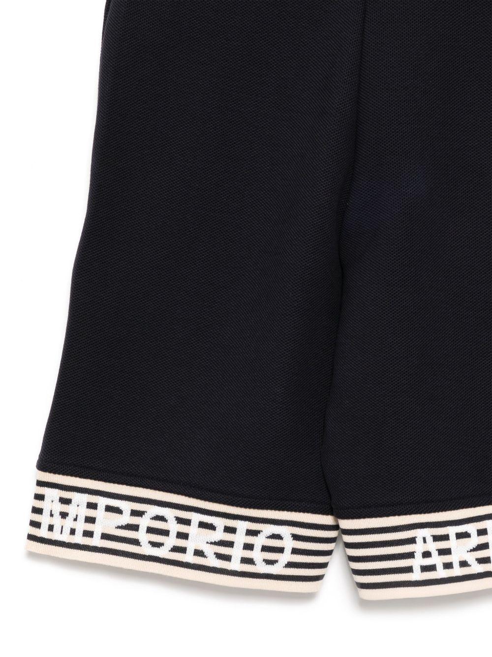 Bermuda blu notte con inserti a righe