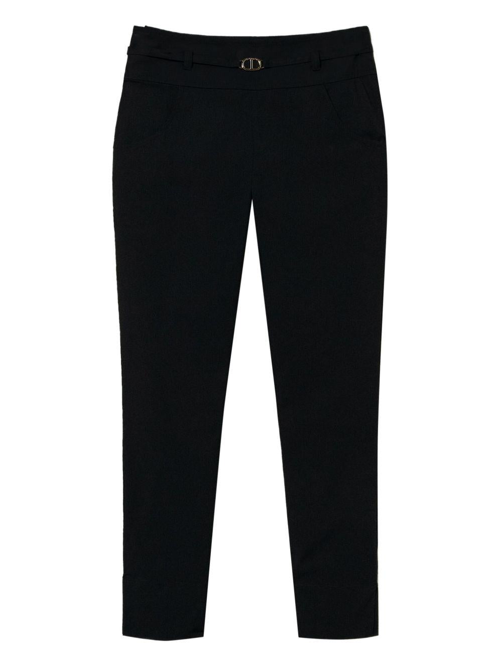Pantalone nero slim fit cropped 251TT2220 00006 TWINSET