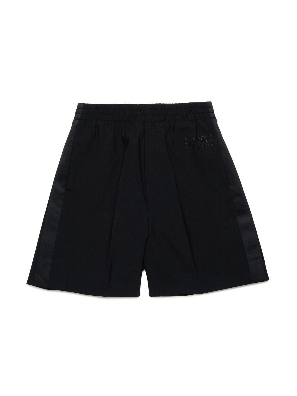 Bermuda nero con bade laterali M60747MM05G M6900 MM6 MAISON MARGIELA KIDS