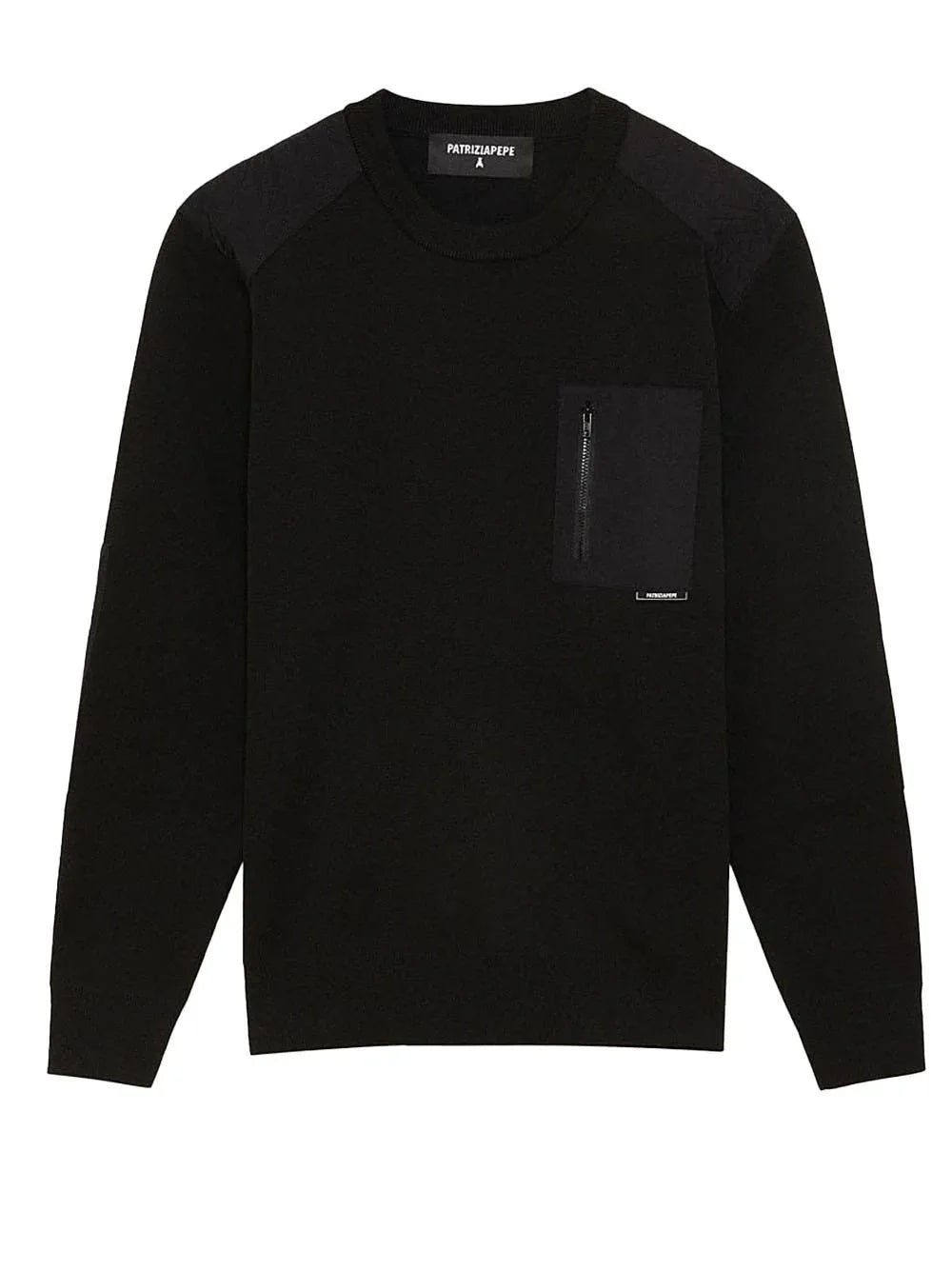 Maglione nero con taschino - Preludio Moda