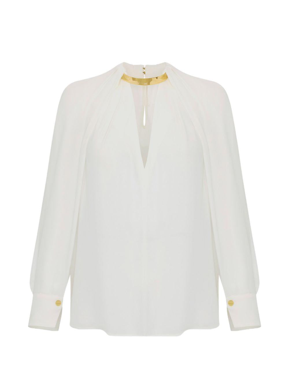 Blusa in viscosa con maniche a mantella CA12961E2 360 ELISABETTA FRANCHI