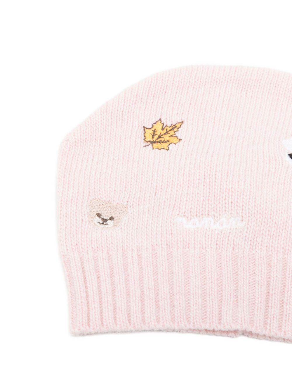 Berretto rosa con ricamo I25014PC ROSA NANAN KIDS