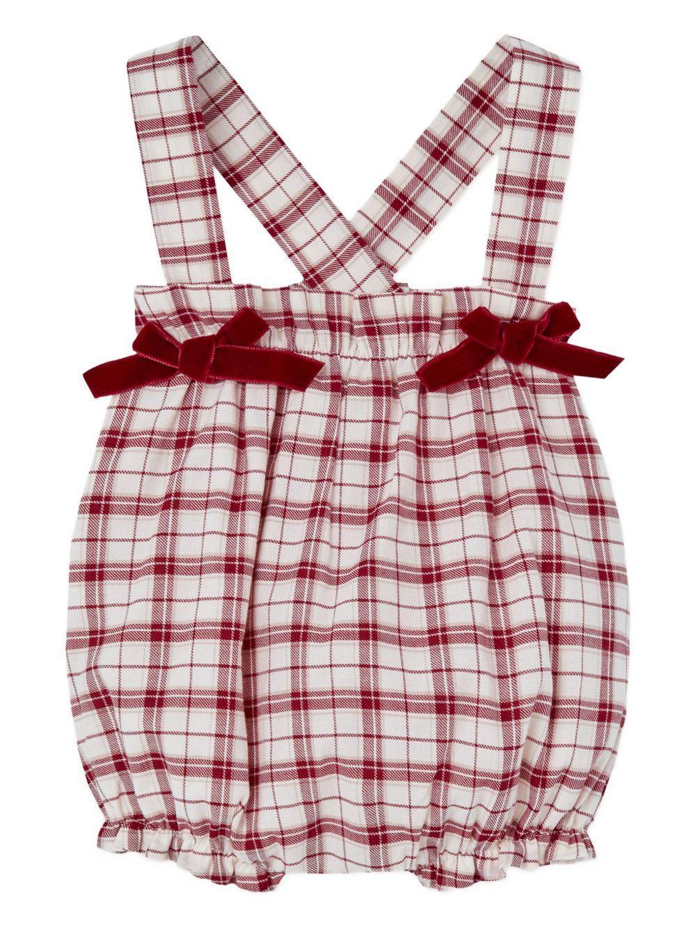 Set a quadri panna con colletto decorato - Preludio Moda