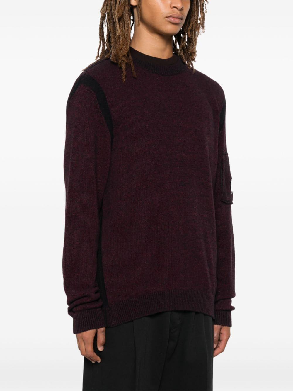 Maglione bordeaux logo compass braccio