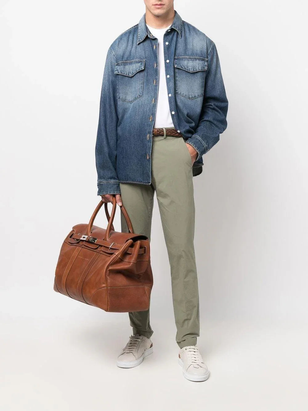 Pantalone in tinta unita cinque tasche verde - Preludio Moda