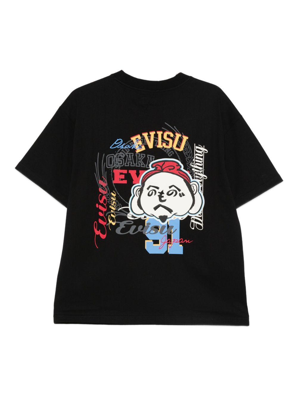 T-shirt con Logo e Girocollo 2EAHTM5TS1168 BLACK EVISU