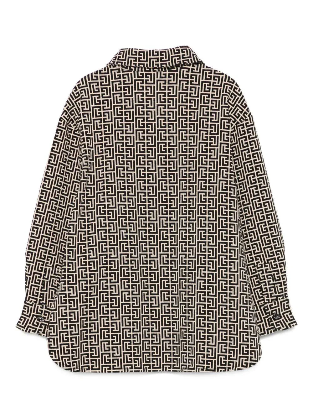 Camicia a Maniche Lunghe con Stampa Geometrica - Preludio Moda