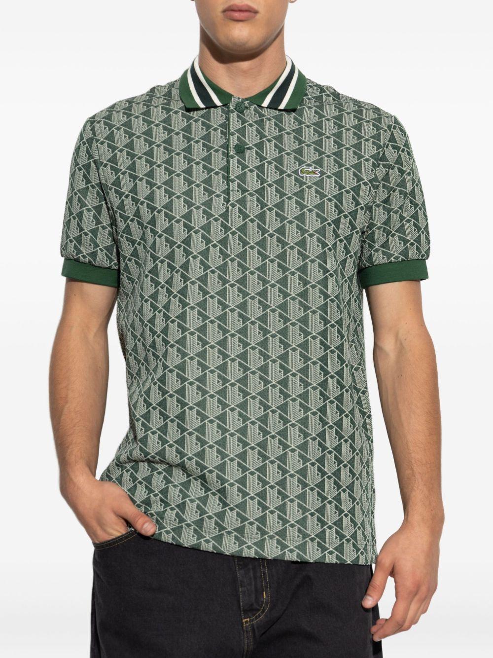 Polo in piqué con stampa geometrica DH1417 D1R LACOSTE