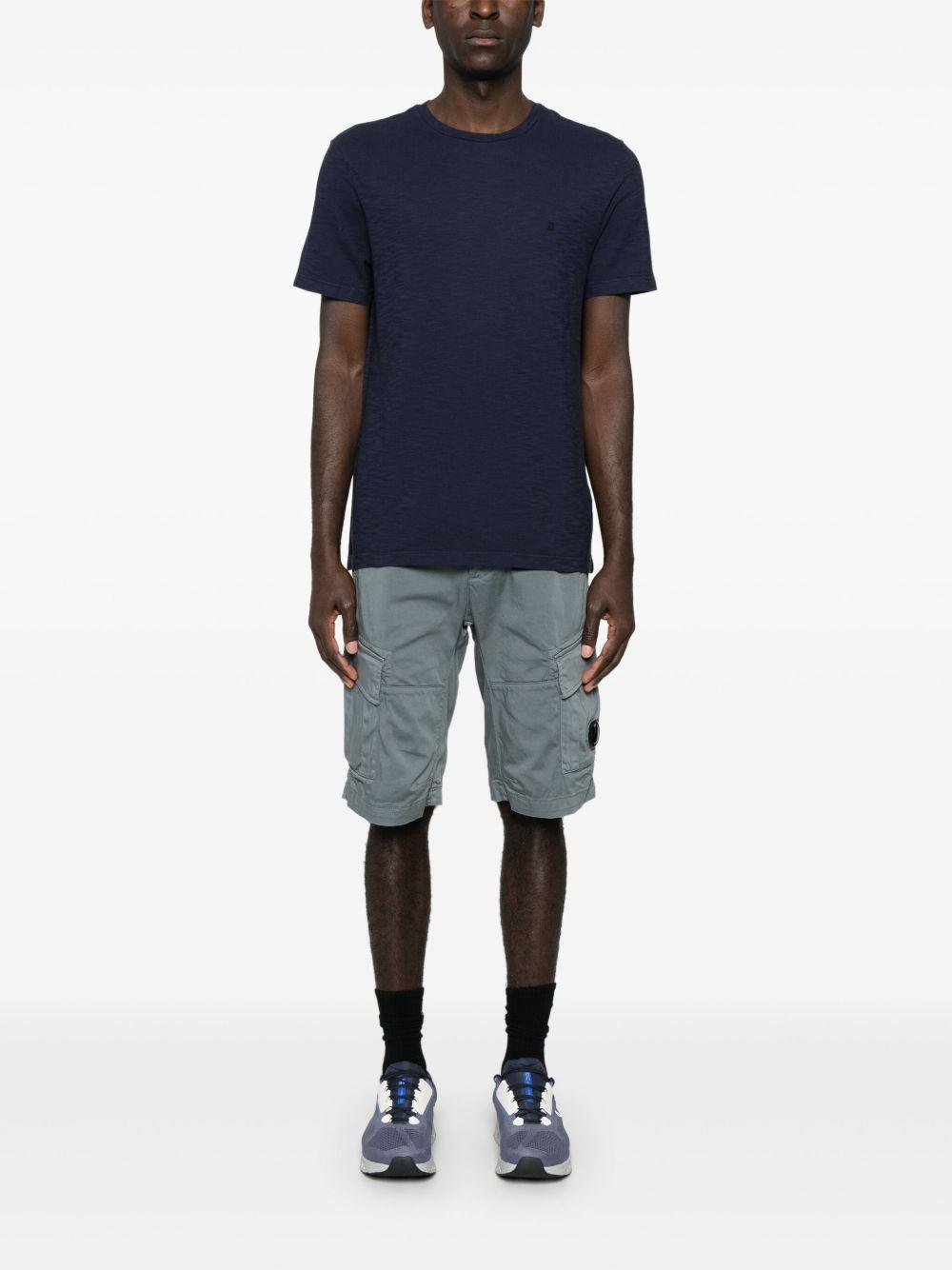 T-shirt blu mini logo ricamo US198JF0195UZL4 890 DONDUP