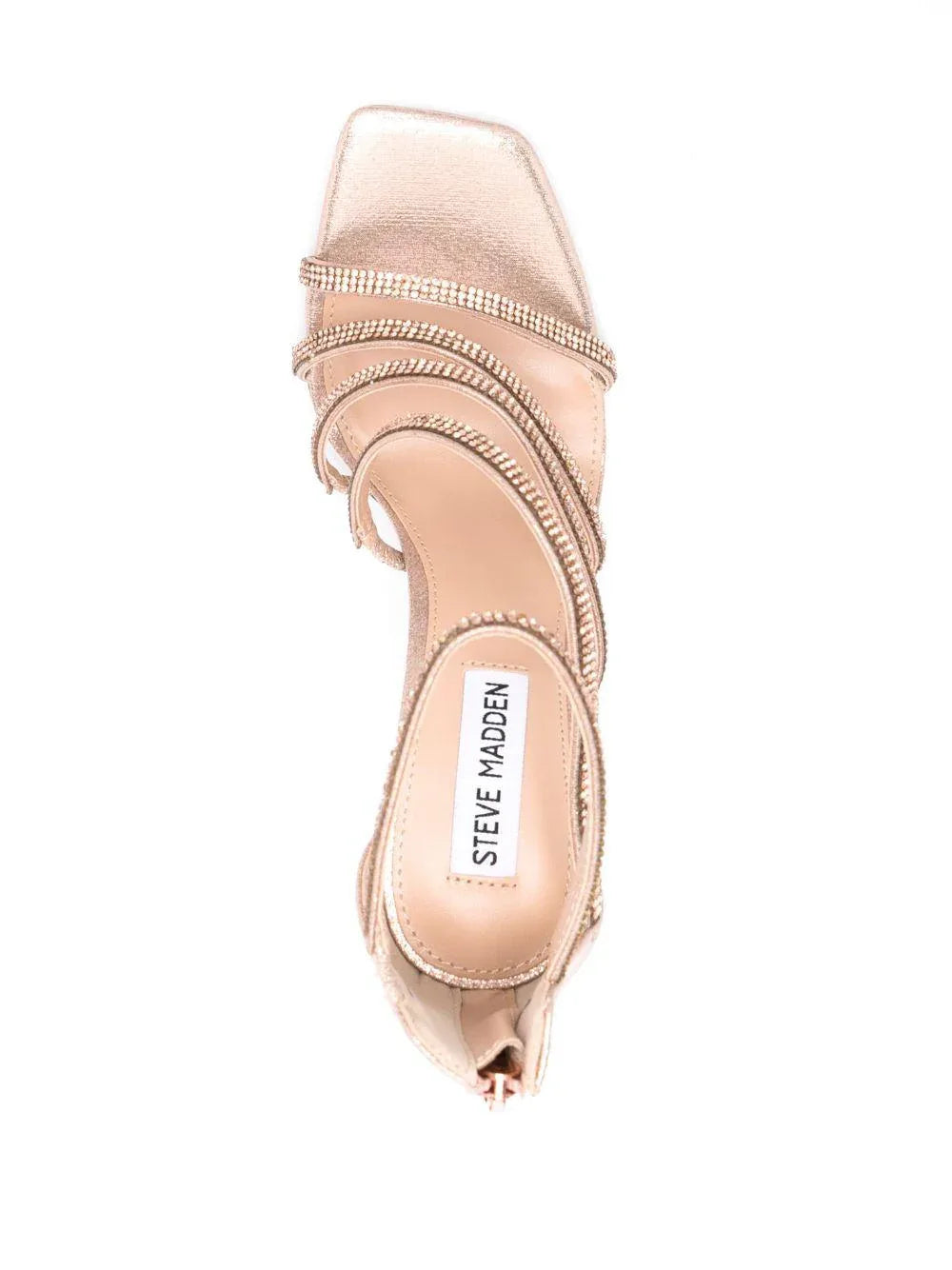 Sandalo rosa con fasce incrociate e pietre - Preludio Moda