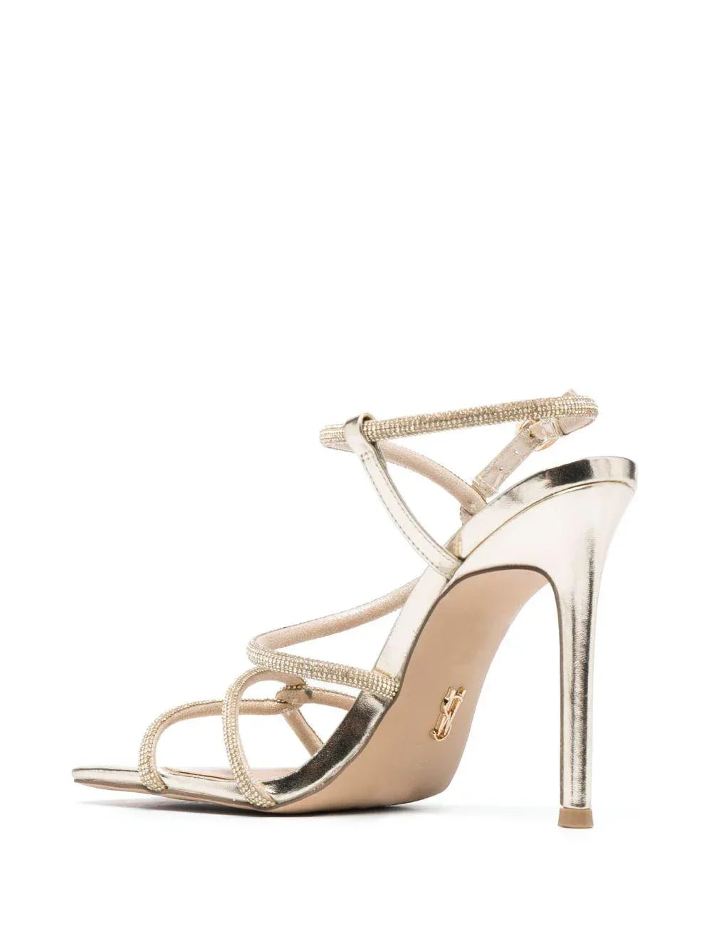 Sandalo oro con incrocio e swarovski - Preludio Moda